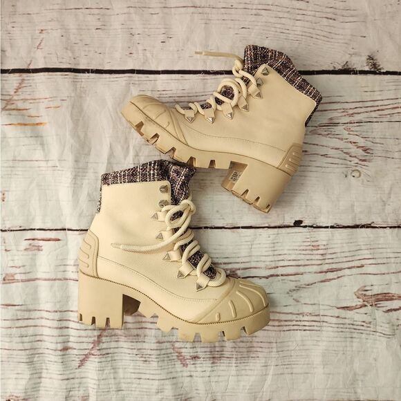 Schutz Jan Tweed Leather Booties Size 8.5 - Picture 3 of 10